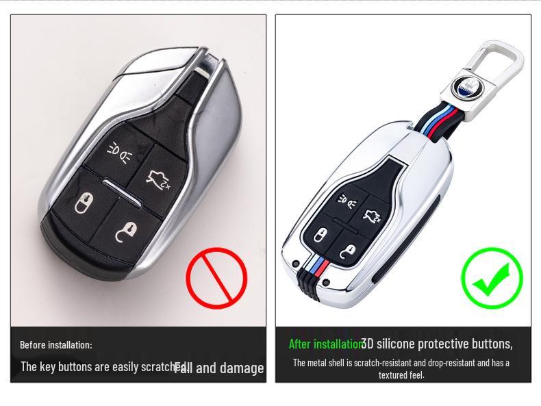 Maserati Levante & Ghibli Schlüsselhülle - Premium Metallschalenabdeckung