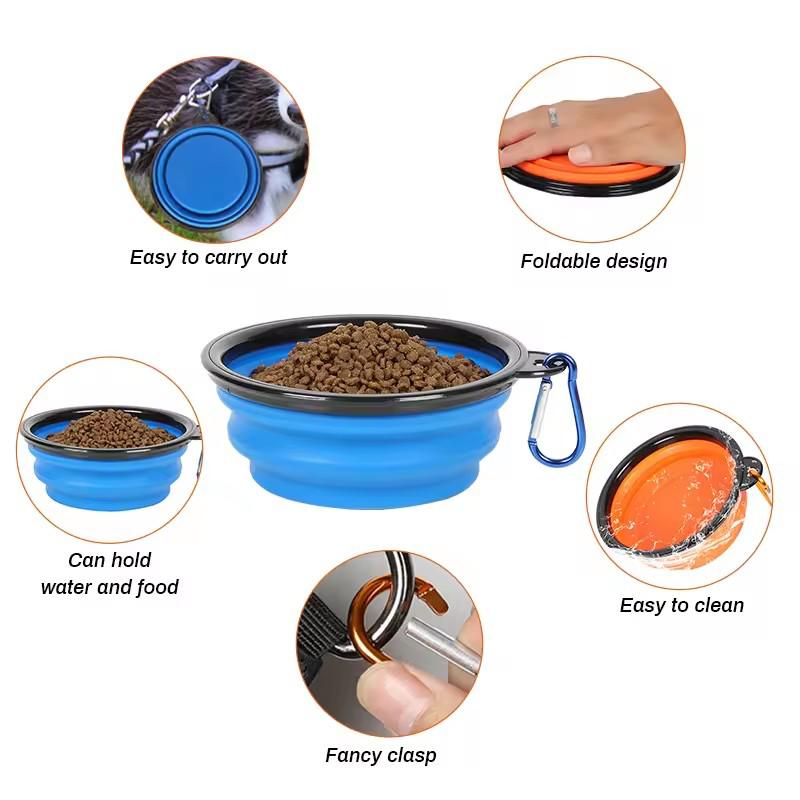 Collapsible Silicone Pet Bowl Portable Travel Dog Cat Bowl Waterproof Pet Feeder for Outdoor Activities Lightweight and Green