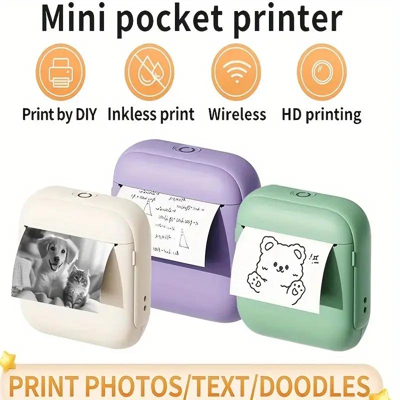 Portable Thermal Printer Compatible with iOS/Android Devices for Photos, Labels, Notes, etc.