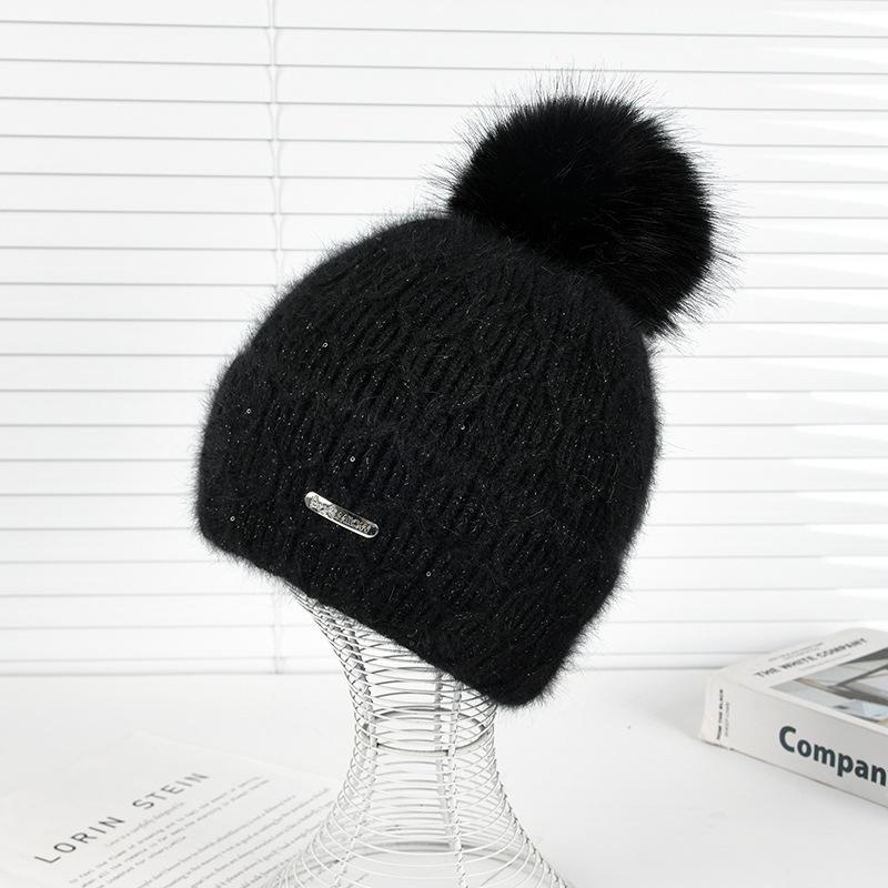 Hut Herbst und Winter Damen Warme Wollmütze Fleece Verdickte Strickmütze Niedliche Ohrenmütze Lässig Outdoor- & Weihnachtsbekleidung