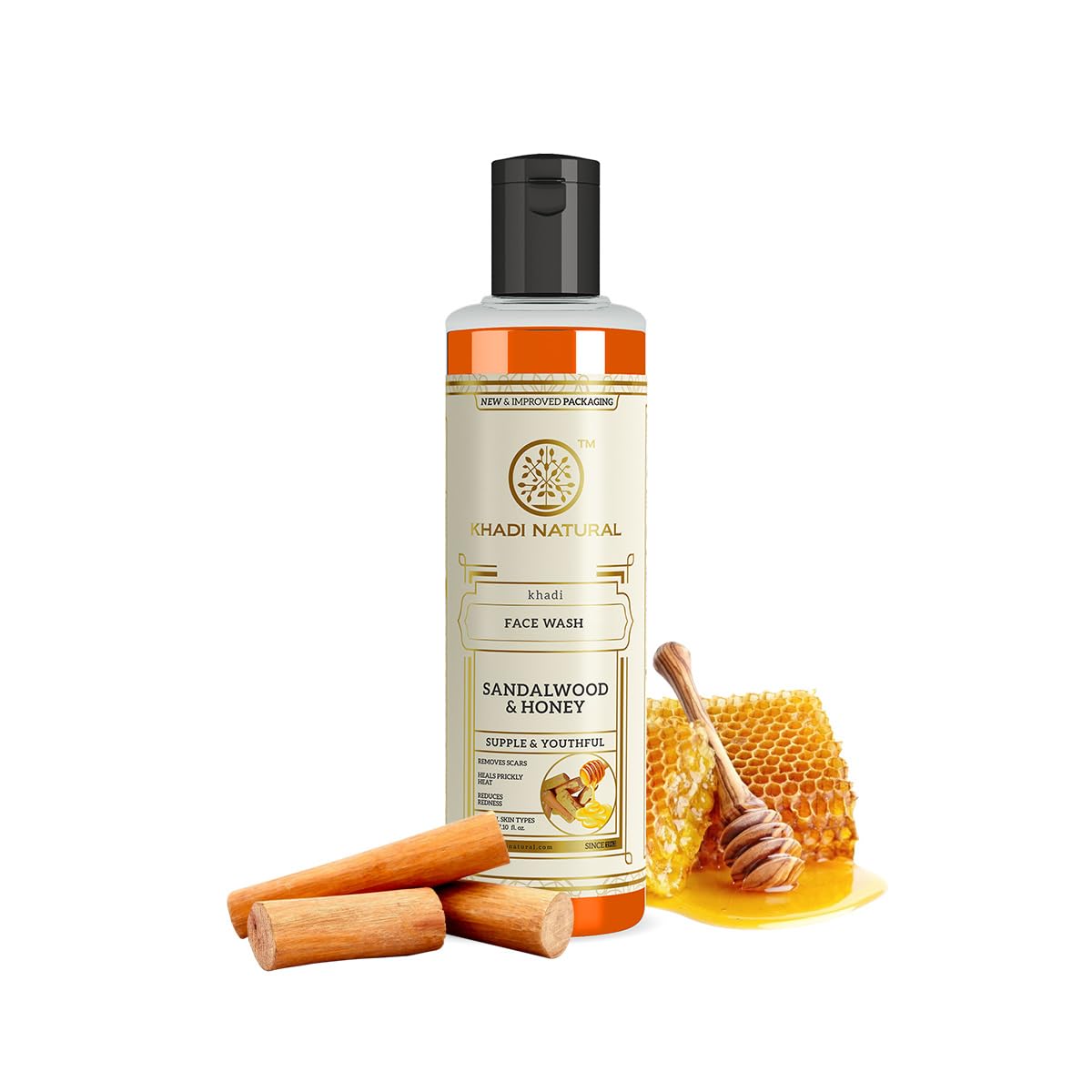 

Khadi Natural Sandalwood Honey Face Wash Gentle Cleansing Hydrating Daily Skincare For Radiant Soft Skin 210 ml