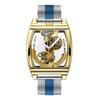 Reloj Mecánico Automático Transparente Hombre Steampunk Esqueleto Engranaje de Lujo Cuerda Automática Cuero Relojes de Hombre Montre Homme