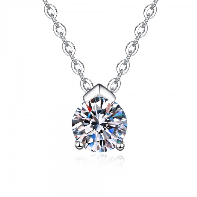 Shiny Moissanite Necklace Simple Versatile Chain Women