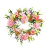 Valentines Day Wreath Heart Shaped Garlands Wreath Artificial Rose Flower Wreath
