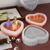DIY Adhesive Plaster Candlestick Mould Striped Love Plate Storage Box Mold Heart Shaped Tray Jewelry Storage Box Silicone Mold