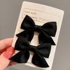 2Pcs/Pair Small 4cm Duckbill Hair Clips Satin Butterfly Bow Hair Bangs Hairgripes Women Girl Fashionable Hair Accessories