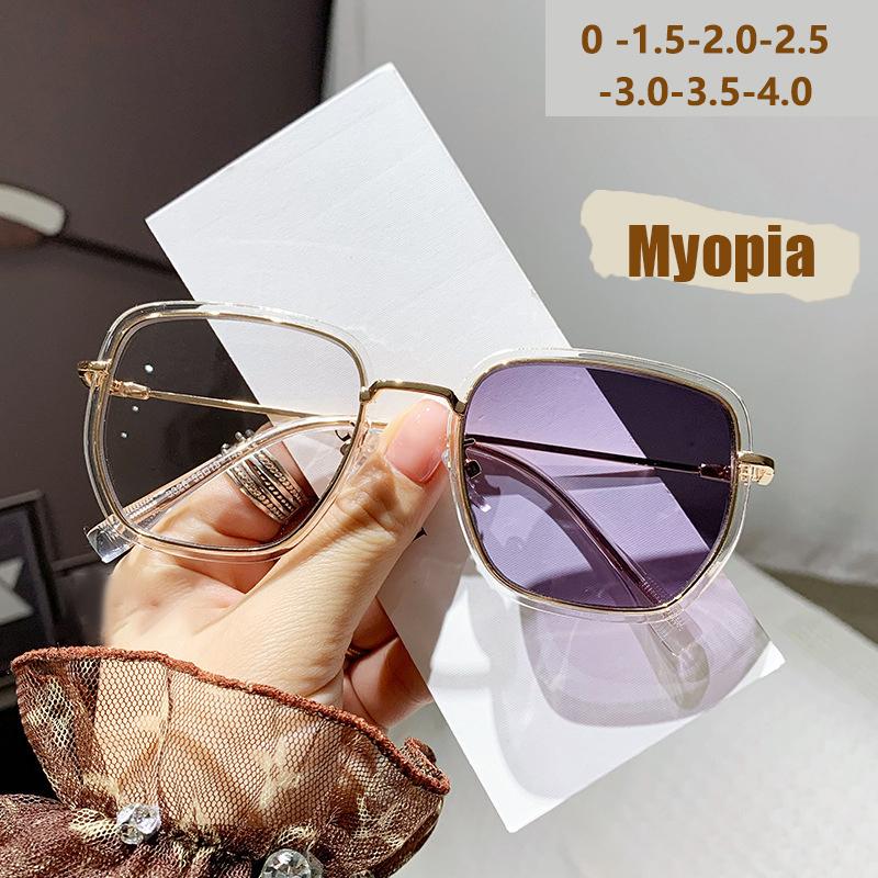 New Color-changing High-end Female Face Without Makeup, Small Round Face, Ultra-light Myopia Glasses 9326