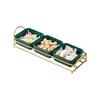Luxury Ceramic Divided Serving Tray with Gold Stand
