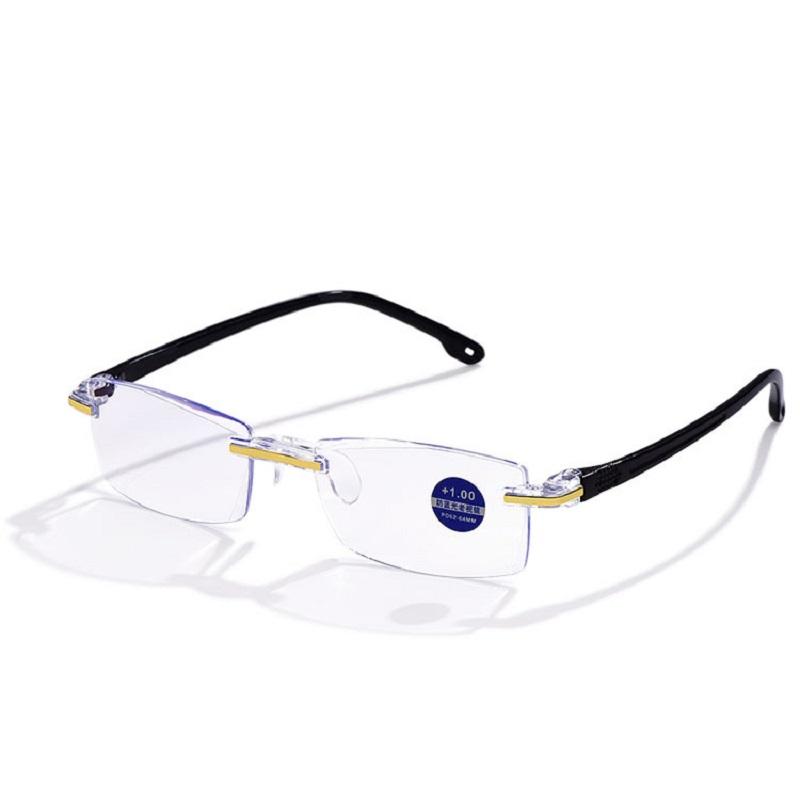 

Anti-blue Glasses Diamond-cut Eyewear Bifocal Glasses Cut-edge Reading Glasses For Office Digital Screen Users Professionals +100