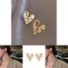 Modern Gold Heart Stud Earrings For Women Fashionable Heart Shape Jewelry