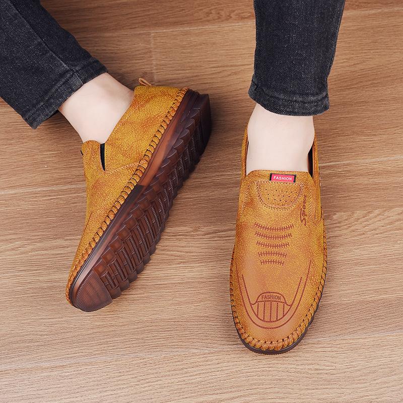 Men's shoes one-pedal autumn handmade online driving shoes men's versatile soft-soled men's casual shoes trendy casual