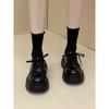 British Style Platform Leather Shoes Women's New Autumn Versatile Black Dress Pumps Muffin Loafers