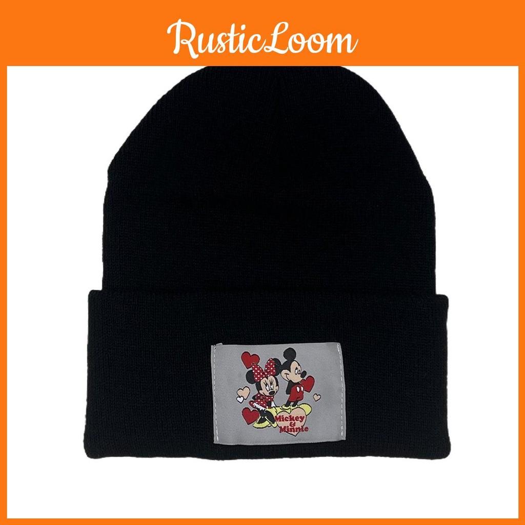 Minnie Mouse Mouse Knit Hat With Embroidered Alphabet Fabric Breathable