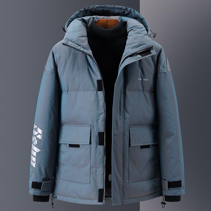 

Новая модная короткая пуховая куртка для пары, меняющая цвет S чёрный