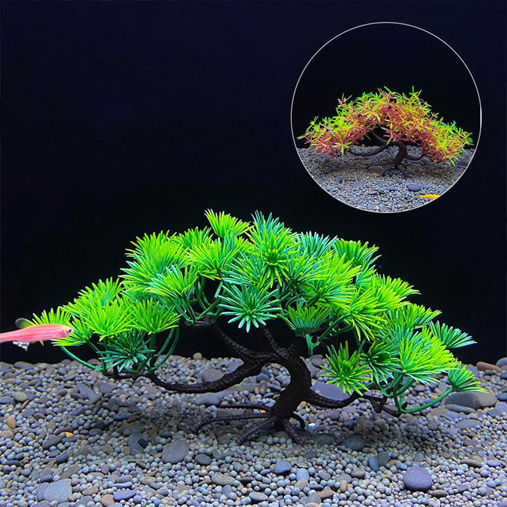 13cm Plastics Plant for Aquarium Artificial Tree Underwater Aquatic Grass with Pedestals for Fish Tanks Decorations