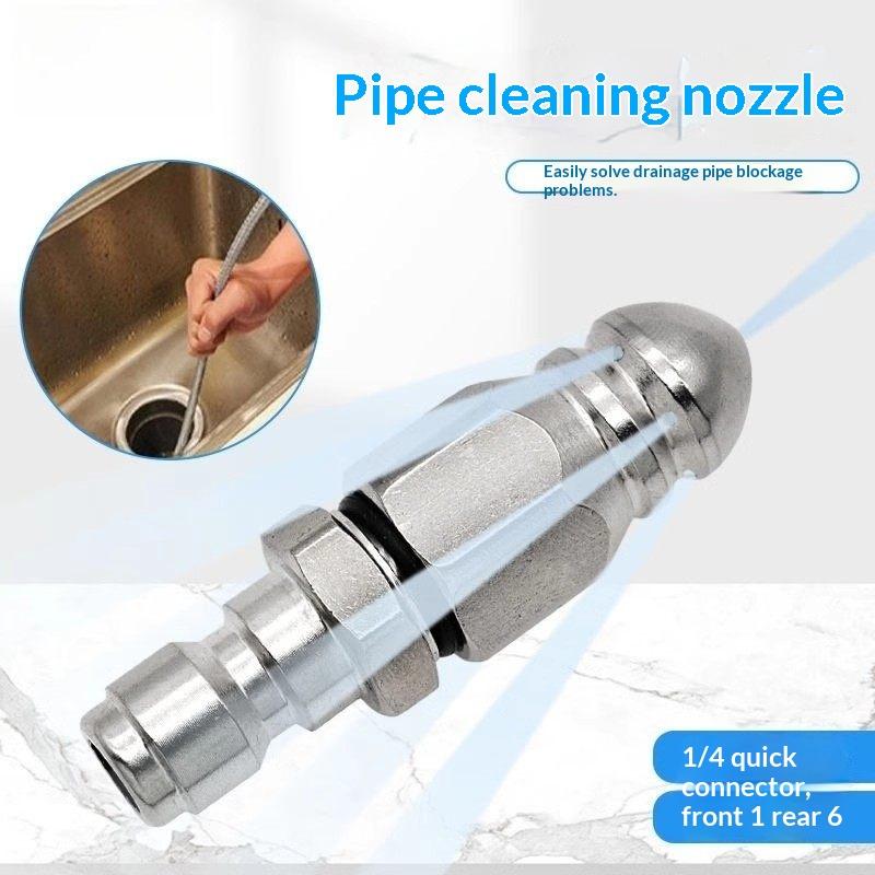 1/3/5 st 1/4" Rostfritt Stål Högtryckstvätt Snabbkoppling Avloppsslang Munstycke Verktyg Vattenstråle Högtrycksspruta Munstycke