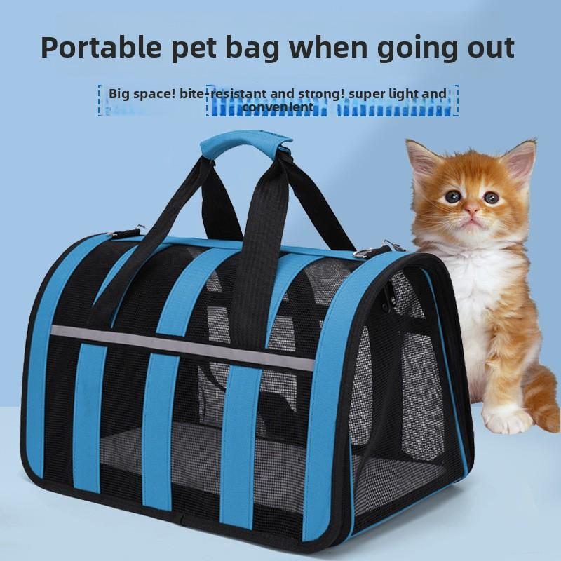 Cat bag large capacity four seasons crossbody going out pet breathable portable dog backpack portable foldable shoulder dog bag