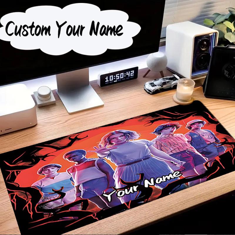 Custom Name Mouse pad Stranger Eleven Upside Down Mouse Pad Desk Mat, Non-Slip Rubber Backer Pad For Computer Notebook Gaming Mouse Pad Birthday Gift