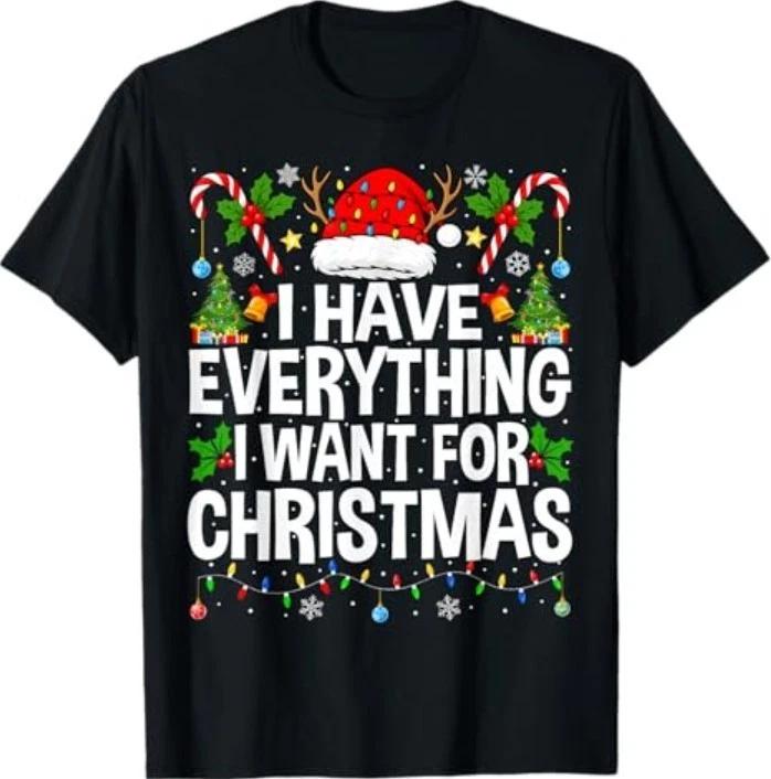I Have Everything I Need Couples Pajamas Christmas Couple T-Shirt S
