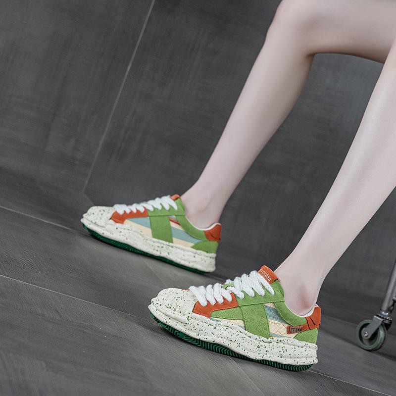 

Весна 2025 Женские кроссовки Ink Splash Platform Sneakers - Повседневная спортивная обувь на толстой подошве 35