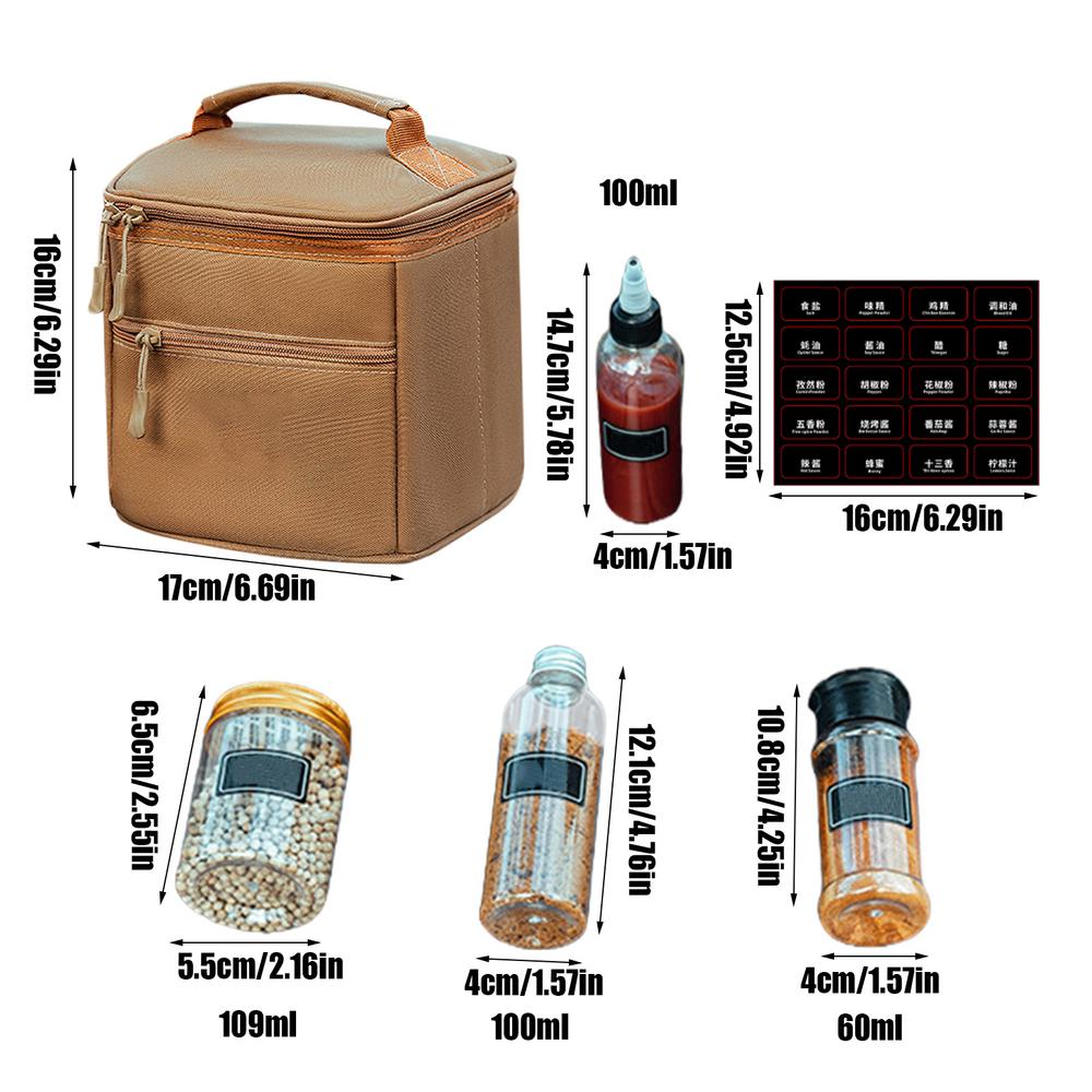 Camping Kitchen Seasoning Jar Portable Spices Container Cookware Set Supplies Liquid Powder Bbq Picnic Seasoning Can Leak Proof