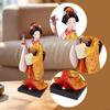 23cm Ethnic Japanese Geisha Doll Collectible Figurine, Vintage Kimono Girl Statue for Table
