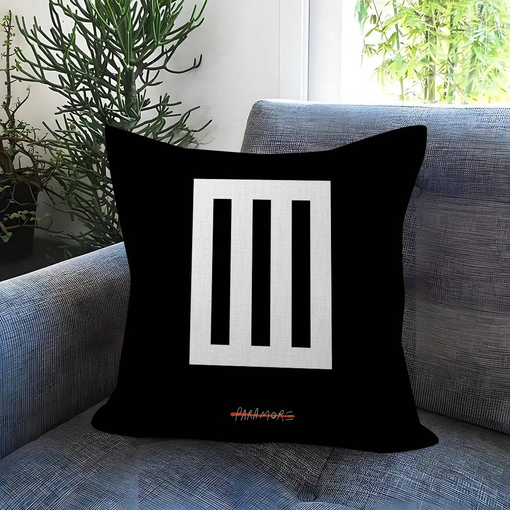 Band Paramore Logo Cushion Cover Inches Farmhouse Decor Home Throw Pillow Covers For Couch Decorations