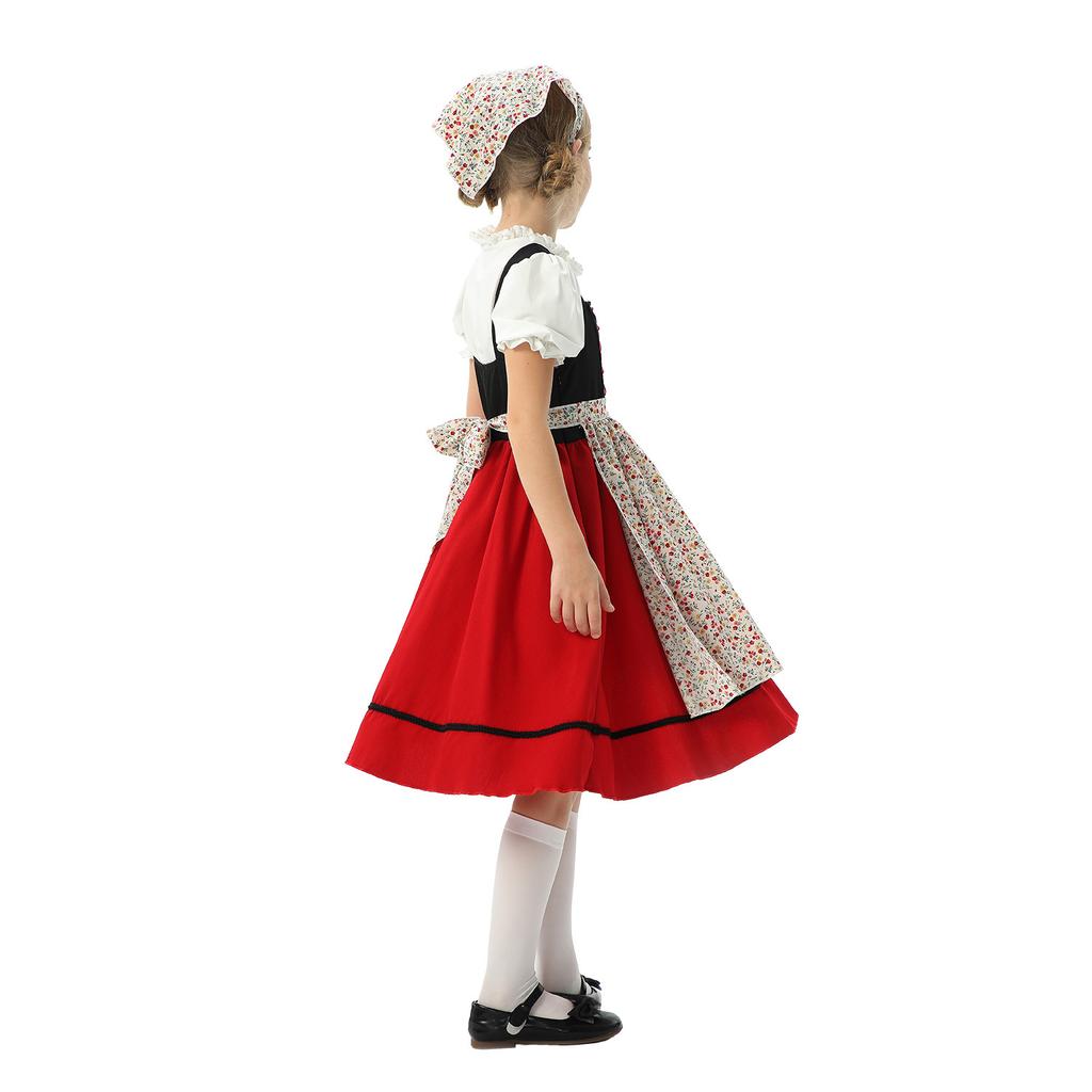 Bavarian children's clothing European idyllic girl farm estate Germany Munich Oktoberfest maid clothing