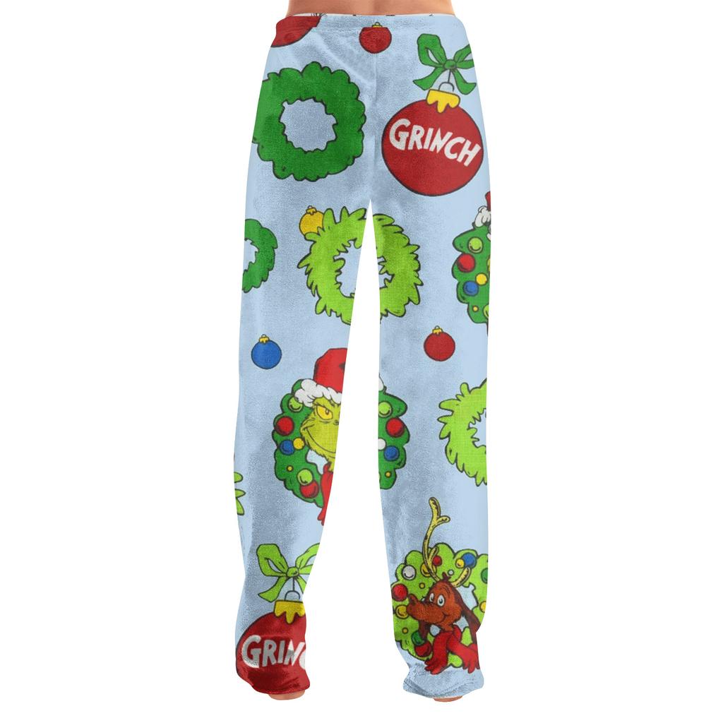 Women Winter Print Pants Full Length Long Trousers Sports Pants