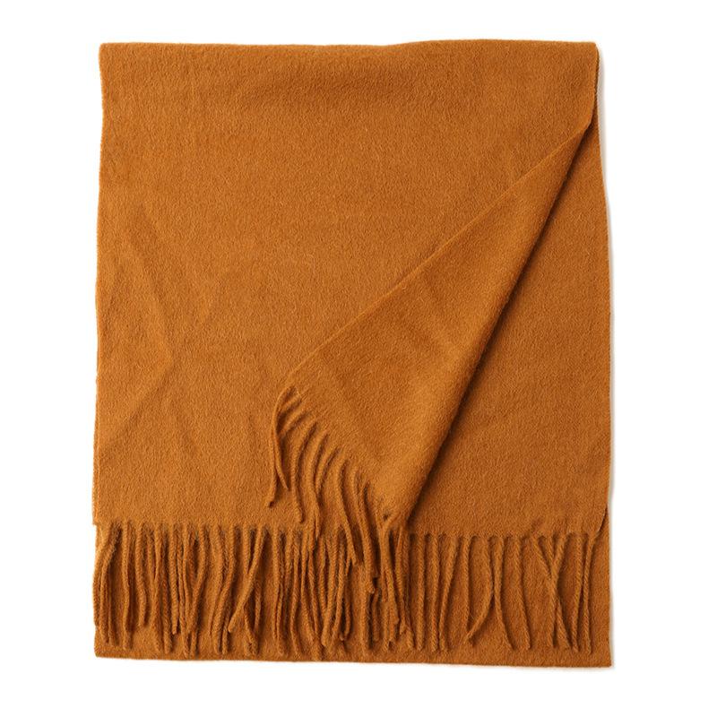 40 wide wool plain long scarf autumn and winter long beard warm plain shawl men's and women's scarf batch
