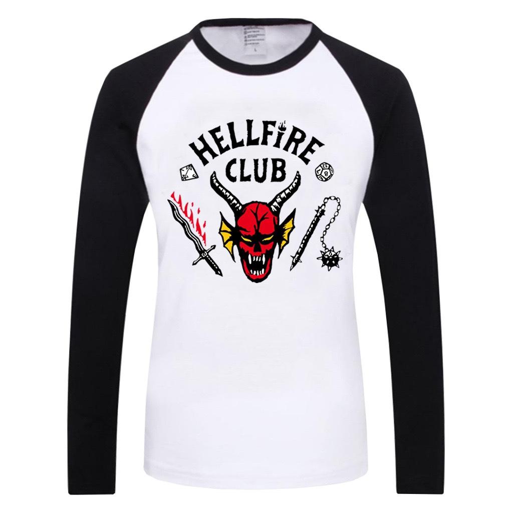 Футболка с длинным рукавом Dustin Hellfires Стиль Дикого Дьявола с принтом S