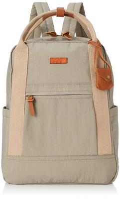 Tora Women's Wrinkle Nylon BCow Leather Backpack, Light Gray (LGY), One Size Fits All