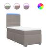 Vidaxl Letto Continentale Con Materasso, Taupe, Tessuto, 90X200 Cm