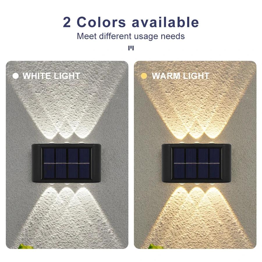 4/6/8/10 LED Solarleuchte Außen Wasserdicht Solarbetrieben Auf und Ab Leuchtende Wandfluterlampe Für Garten Balkon Treppenbeleuchtung