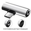 Usb Type-C To 3.5 Mm Headphone Metal Adapters Charging Splitter With Aux Audio Jack To Multiple Phone Models Charging/Music/Call