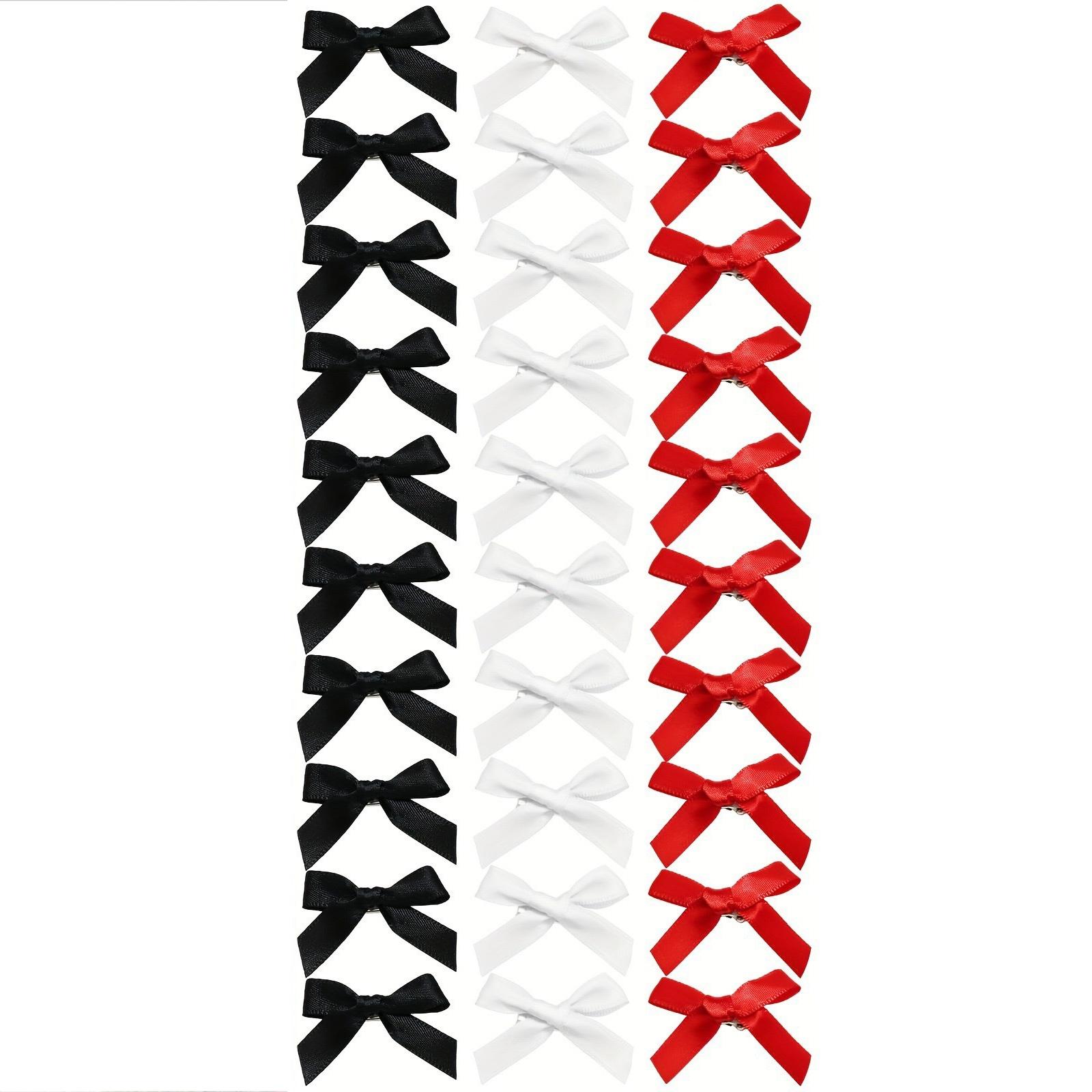 

Набор из 30 мини-заколок для волос с атласными бантами для женщин, девочек, детей, розовые, черные, белые аксессуары для волос для свадеб, вечеринок B