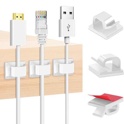 Adhesive Cable Clips for Cable Management - Strong Hold for Desktops & Walls