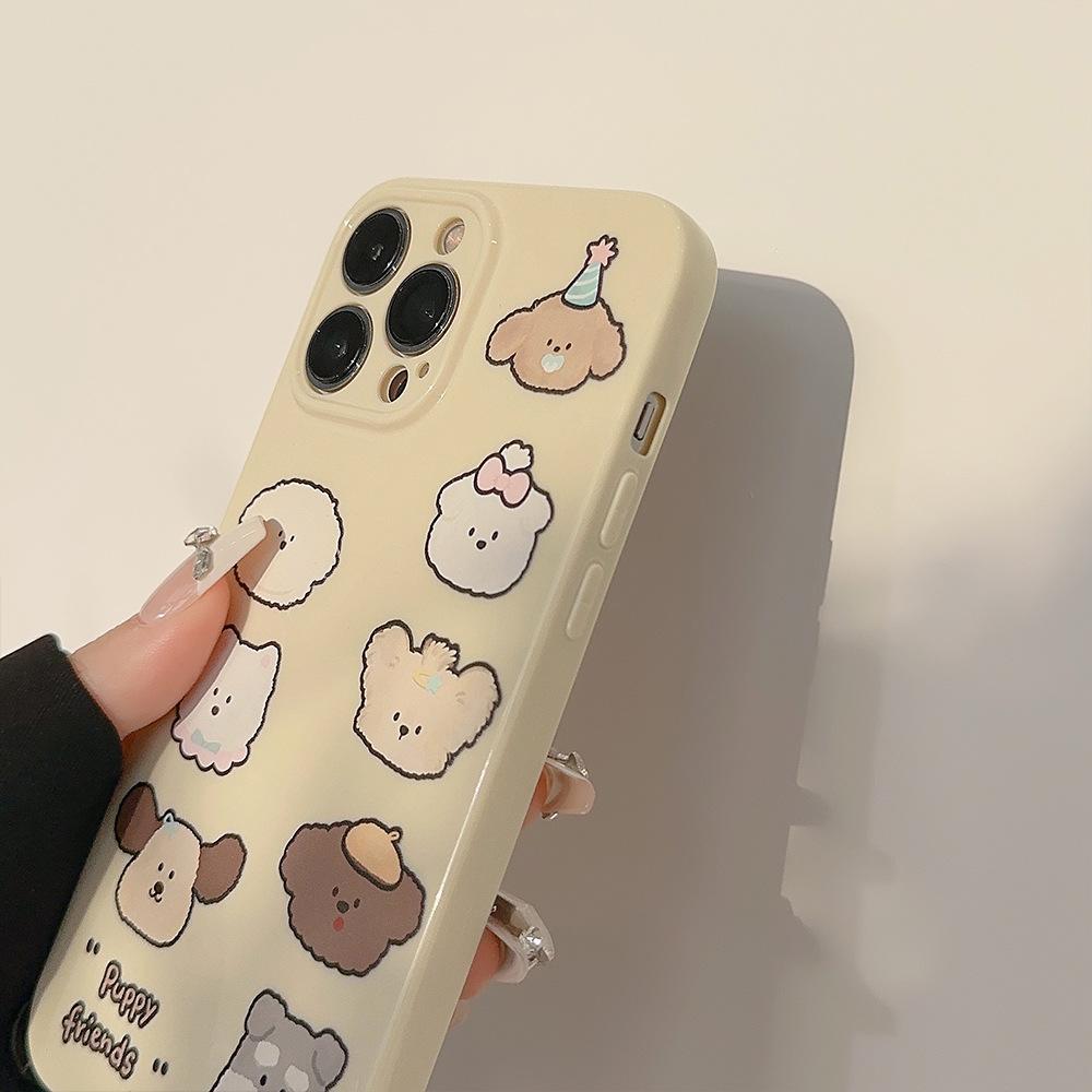 Cute Puppy Head Iphone14 Mobile Phone Case Apple 13 Cartoon 11 Silicone 16 Soft 12 Suitable for 15promax