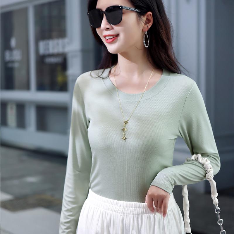 

Корейский облегающий свитер с высоким эластичным плетением из хлопка с длинным рукавом и полуводолазкой для женщин - весенний выпуск L 50-60 kg