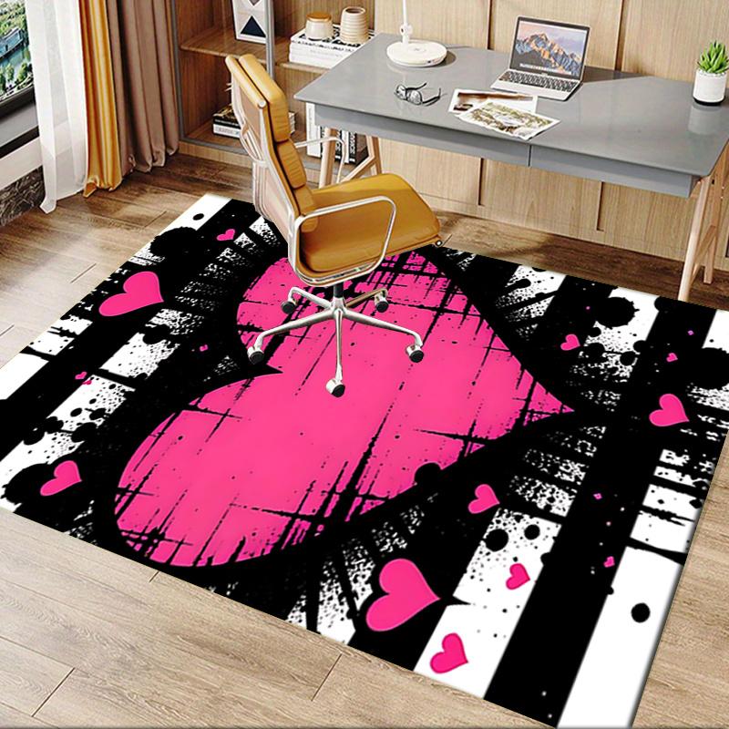 Herz Graffiti Thema Stuhlmatte Büro Teppich Übergröße Teppich für Heimdekor, Sofateppich, Schreibtischmatte, Geschenkidee für Büro und Wohnzimmer