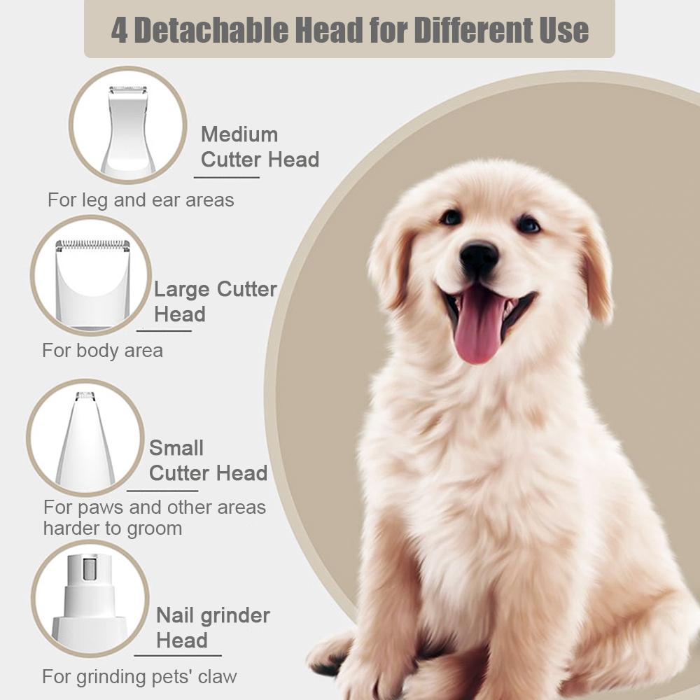 Tondeuse Électrique Multifonctionnelle 4 en 1 pour Chiens pour le Toilettage Tondeuse Sans Fil pour Chiens Tondeuses Trimmers Faible Bruit Toilettage d'Animaux