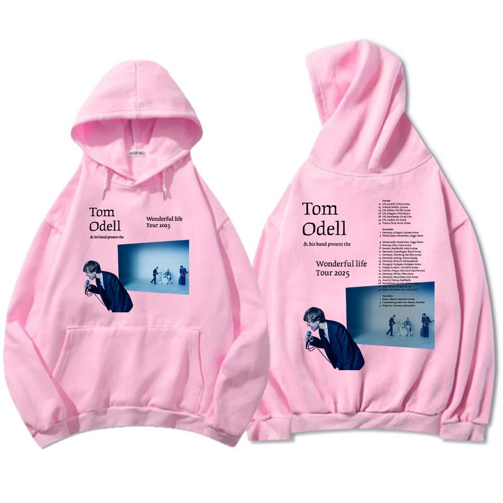 Tom Odell & His Band Present The Wonderful Life Tour 2025 Hoodies Fleece Warm Male Hooded Sweatshirt Casual Loose Men Pullovers