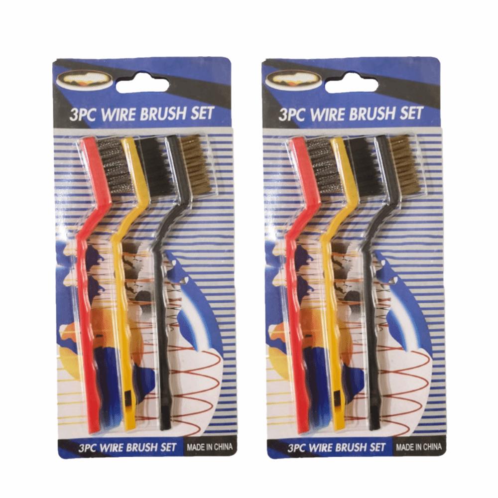 6pcs Curved Handle Metal Detail Brushes Wire Brush Rust Remover Brushes Wire Brush Set Range Hood