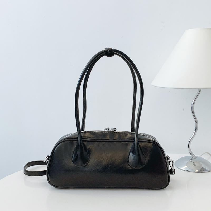 Neon Green Leather Shoulder Bag for Women - Trendy Baguette Handbag with Detachable Strap, Fashion Retro Purse