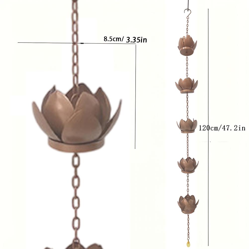 Robuste Lotus-Regenkette mit Metallbechern für stilvolles Outdoor-Wassermanagement Outdoor-Hof-Hängeketten-Dekorationen