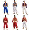 Men Arab Prince Role Play Costume Arm Shawl Gold Trim Open Front Waistcoat Metallic Waistband Harem Pants Halloween Stage Party