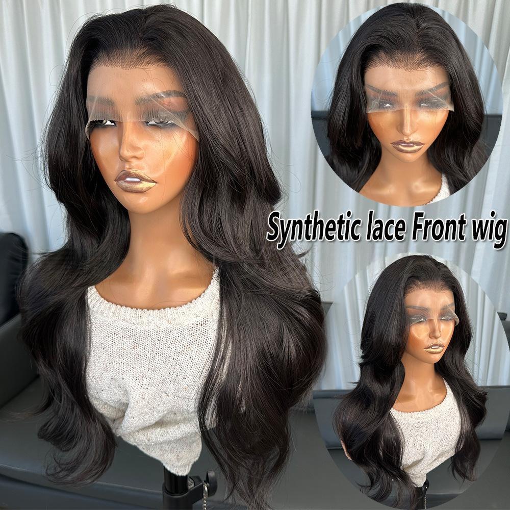 Parrucche Lunghe Honey Blonde 13x4 Lace Front Fibra ad Alta Temperatura Base Senza Colla Onde del Corpo Densità 150% Resistenti al Calore