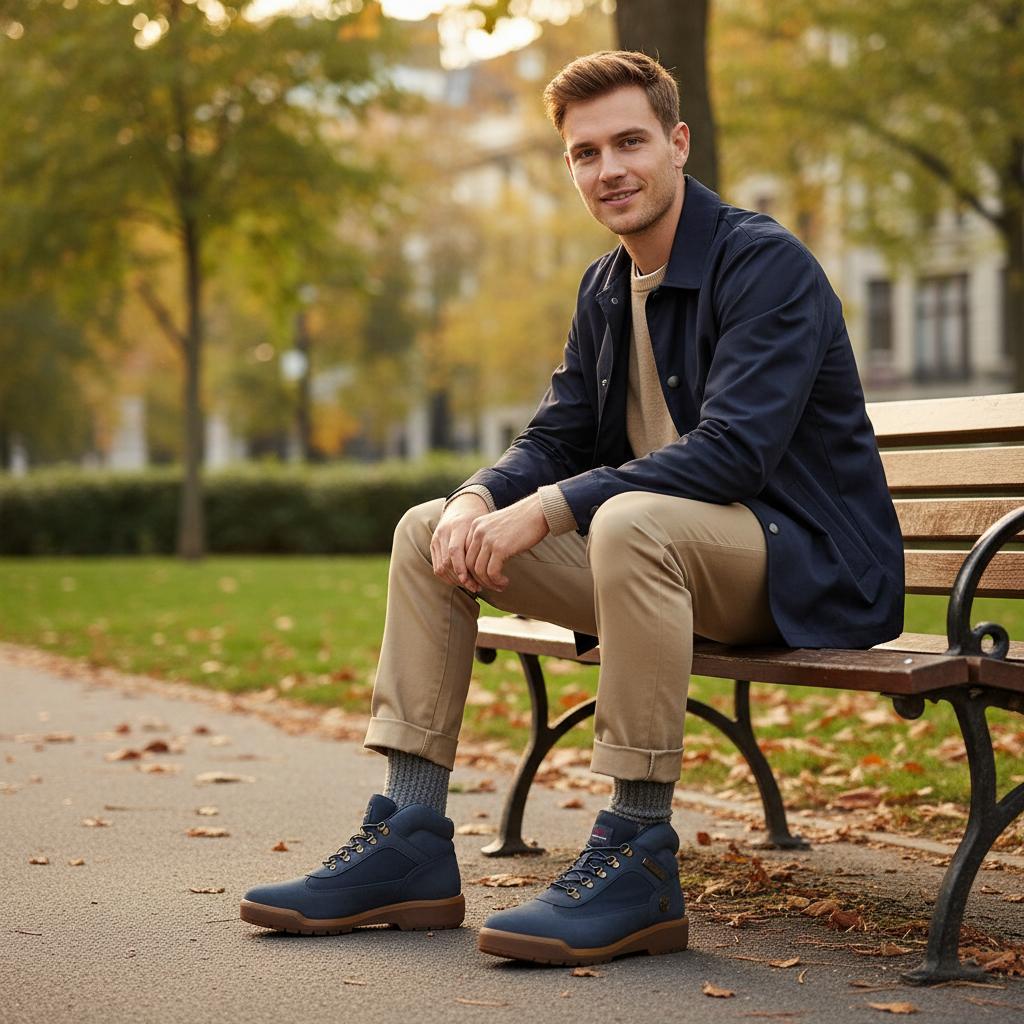 Timberland Pánské tenisky Field Boot tmavě modré TB0A2N1T-EP2