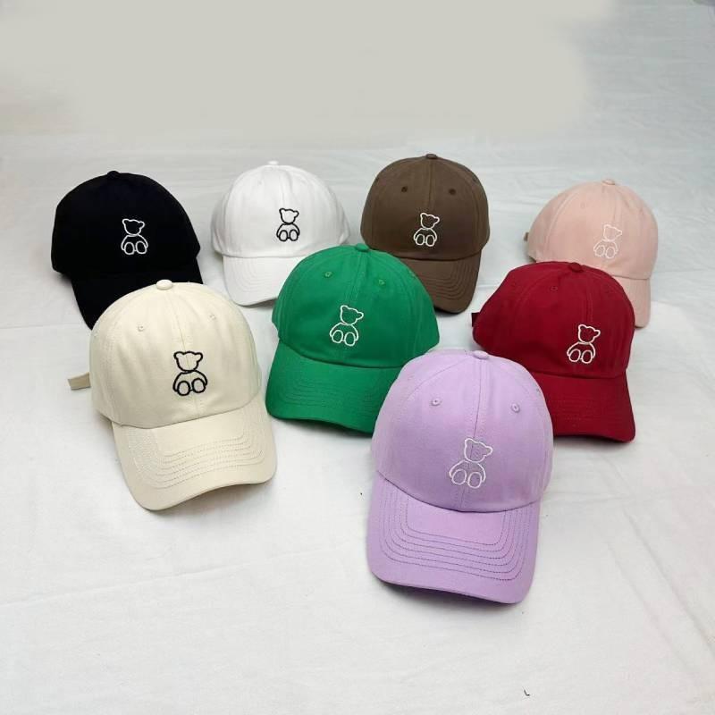 Embroidery Bear Duck Cap Encircle Female Curved Eaves Outdoor Breathable Shade