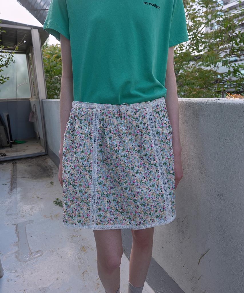 Nokeontencheu 376. Bari Flower Skirt _ Sky Blue